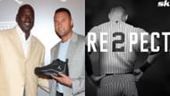 Derek Jeter, right, and <a href='https://www.sportskeeda.com/nfl/michael-jordan' target='_blank' rel='noopener noreferrer'>Michael Jordan</a>